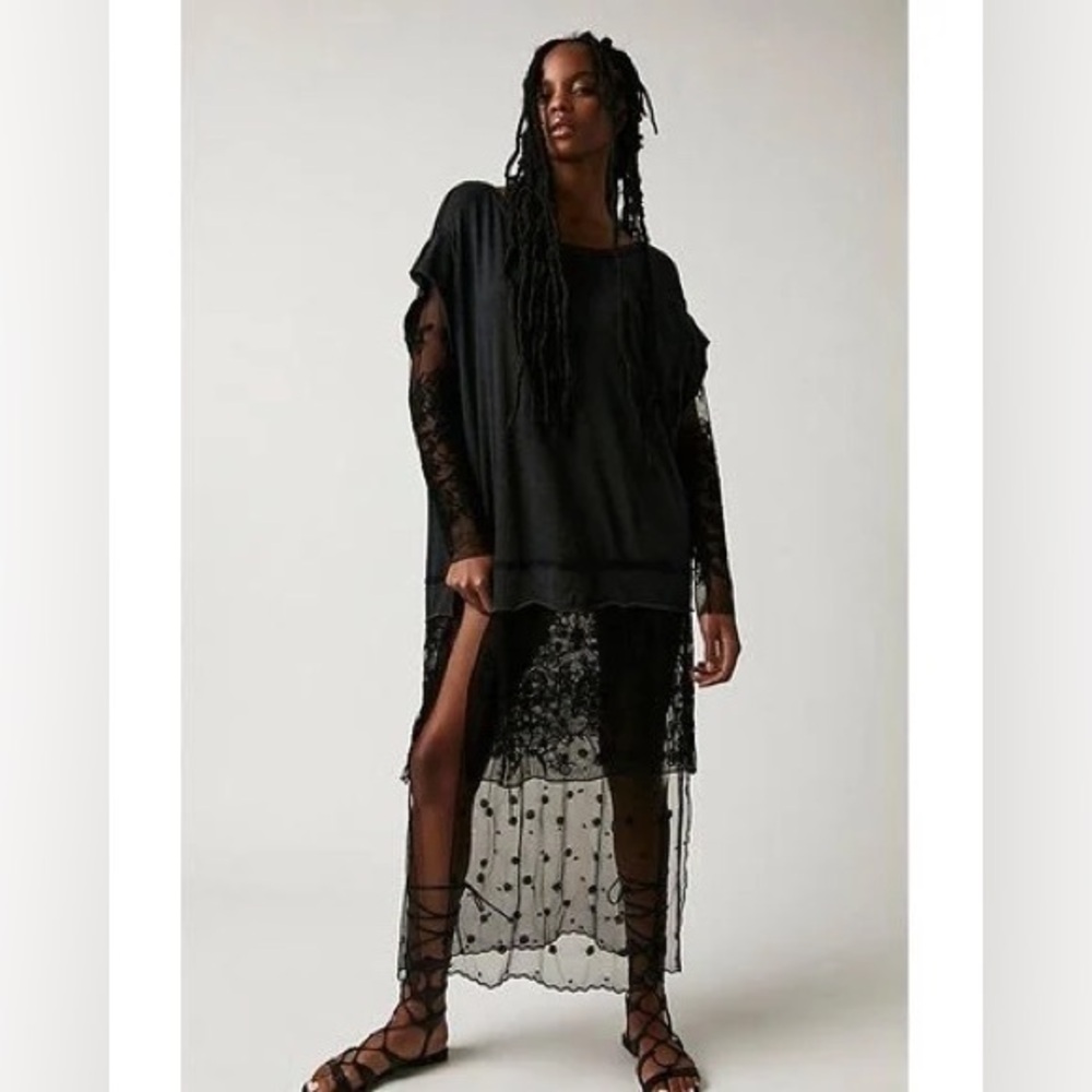 FREE PEOPLE Black Rock Steady Maxi Top